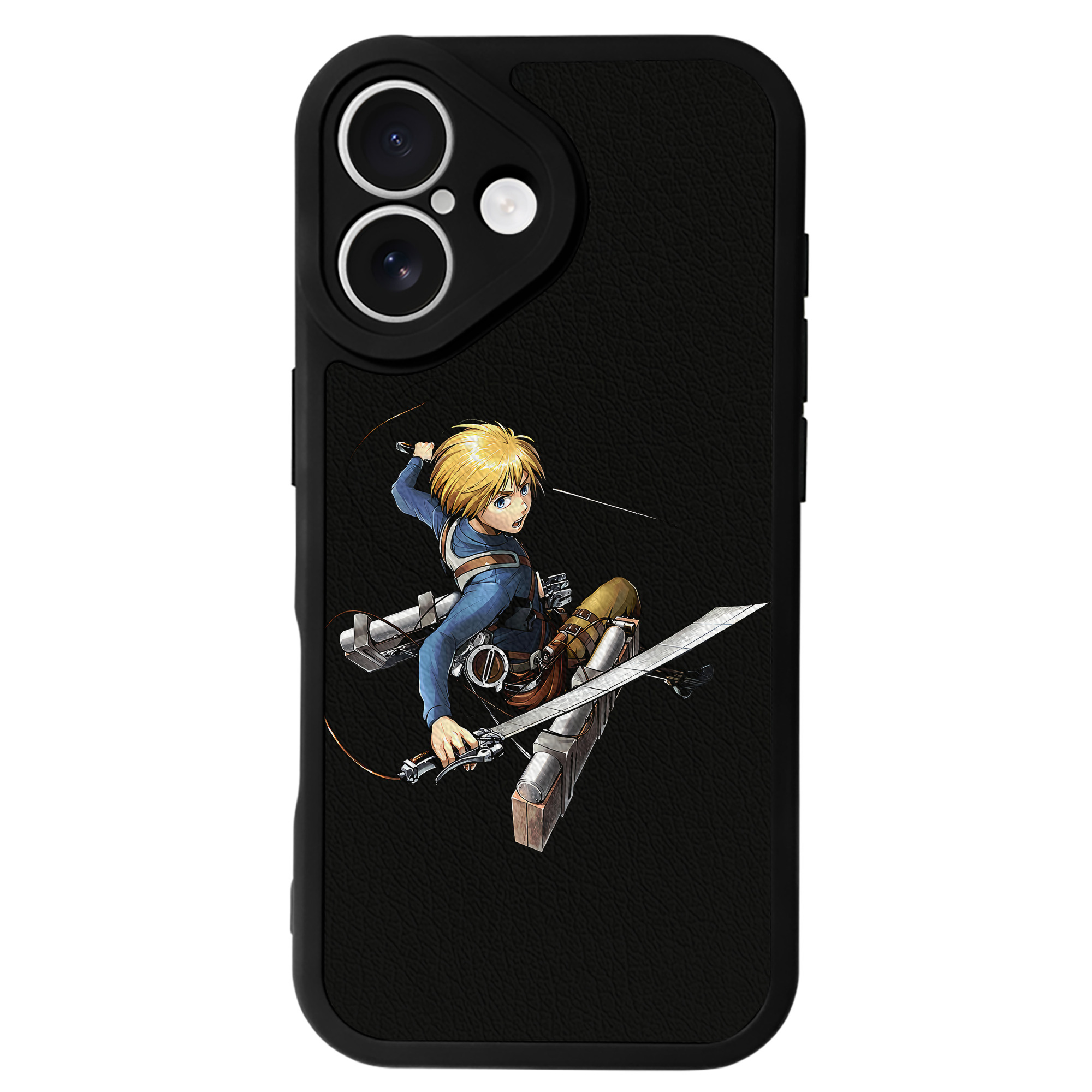 （画像用） 進撃の巨人 アルミン·アルレルト Attack on Titan Armin Arlert 【iPhone 16シリーズ対応】シリコンスマホケース（レザー調） 材質：シリコン